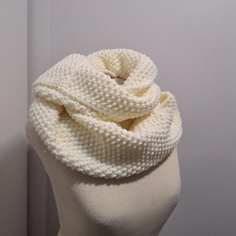 Soft Knit Cream Color Infinity Scarf